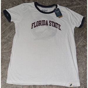 Florida State Seminoles League Collegiate Wear Women's‎ Burnout Ringer T-Shirt -